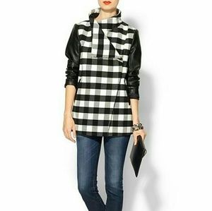 NEW hive & honey buffalo plaid Jacket black white